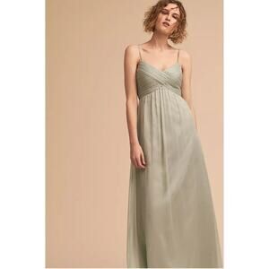 Anthropologie BHLDN Bridgett‎ Maxi Dress Light Green Womens Size Large Chiffon